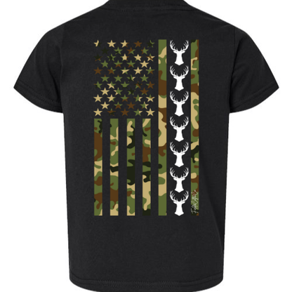 DEER HUNTER AMERICAN FLAG T-SHIRT