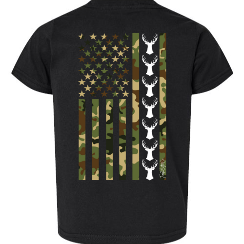 DEER HUNTER AMERICAN FLAG T-SHIRT