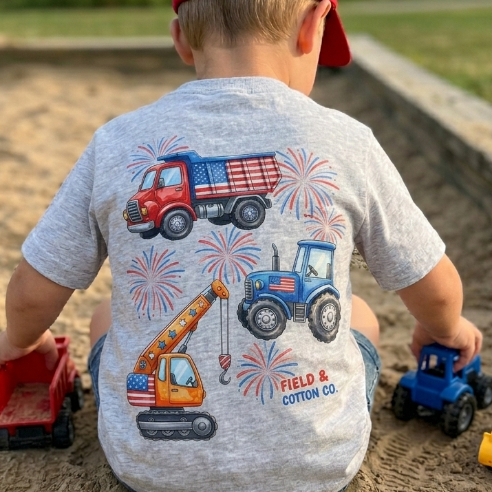 PATRIOTIC TRUCKS T-SHIRT