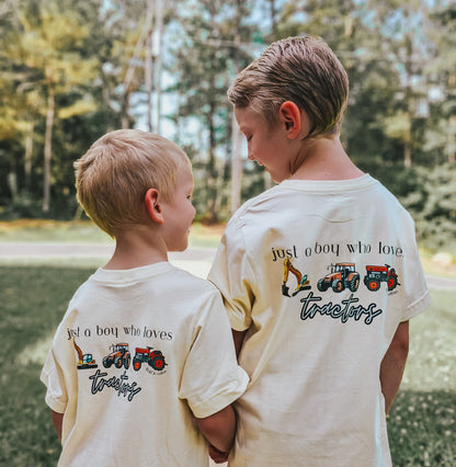 JUST A BOY WHO LOVES TRACTORS T-SHIRT
